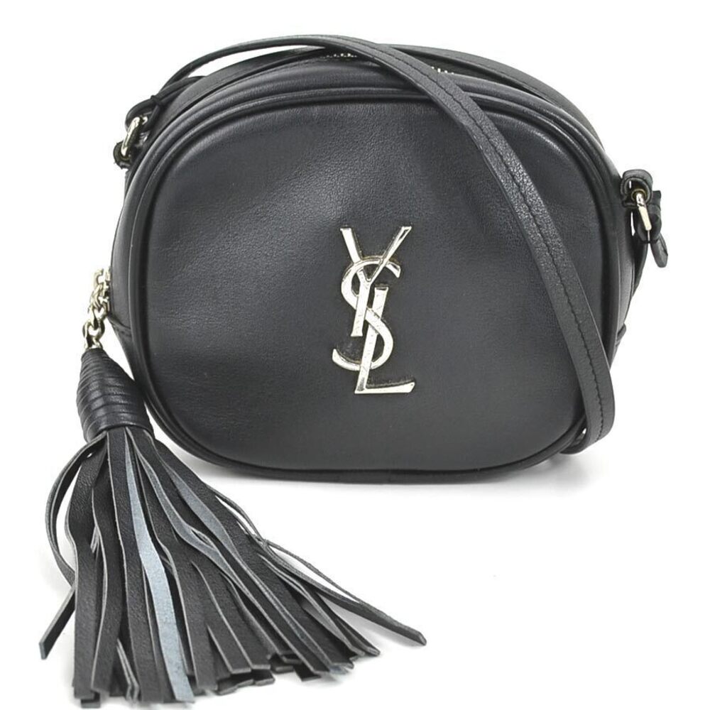 Saint Laurent Crossbody bag leather black silver